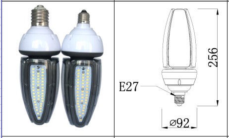 140Lm / Watt  IP65 30w Led Corn Light Bulb For Garden Lighting , 100-277 Vac