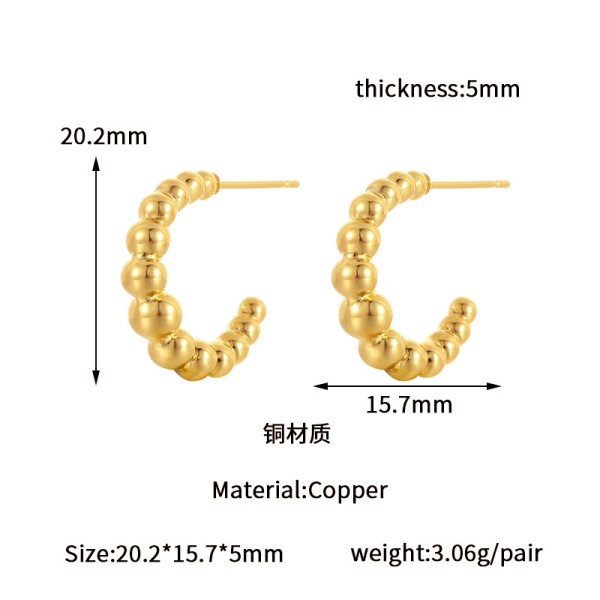 Popular Geometry U-shaped 18K Gold Earrings Water Drop Studs Irregular Hollow Women Earring Wholesale