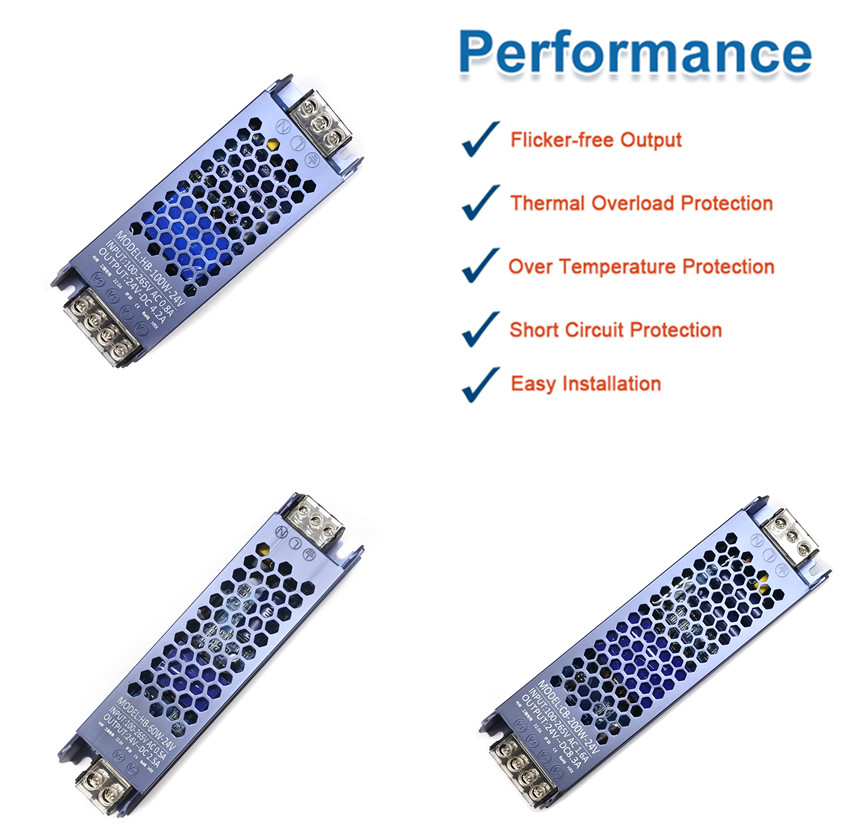 DC 12V 24V AC220V электропитания СИД 60W 100W 200W - водитель СИД 240V переключая IP20