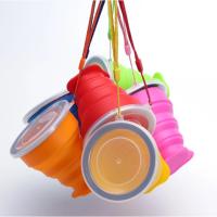 Tasse pliable en silicone personnalisée Tasses de voyage pour café portables 200 ml