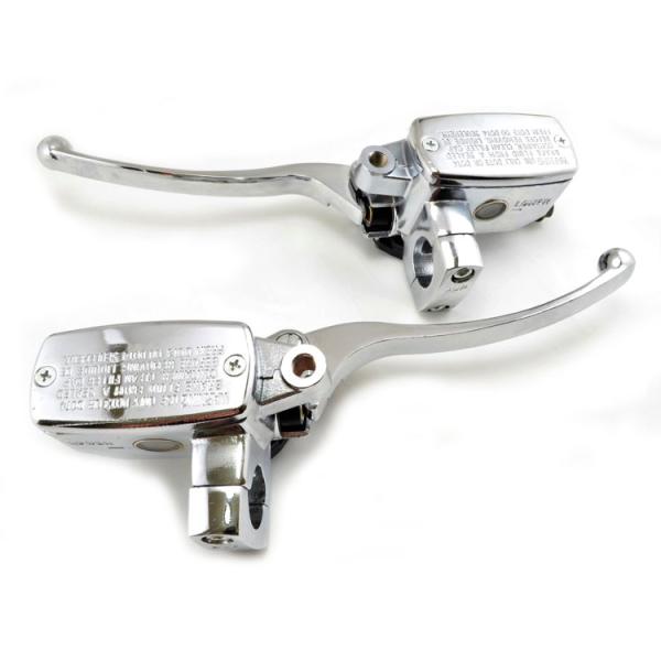 Custom Universal 25mm Handlebar Motorcycle Brake and Clutch Master Cylinder in Chrome