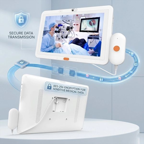 Hospital Bedside Information Tablet with Camera and Privacy Protection