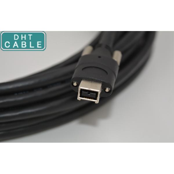Customized IEEE 1394B Firewire Cable with Thumbscrew Lock Alloy Connector 3.28 Fts