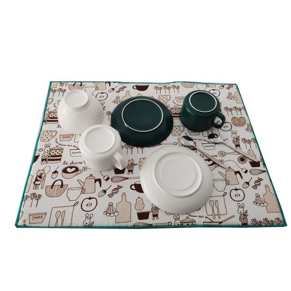 Блюдо Microfiber счетчика кухни суша циновку для бутылки чашки