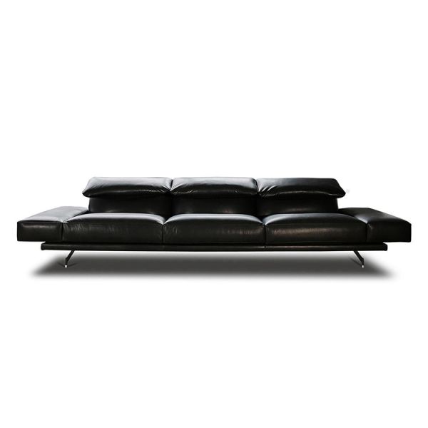 Italian Minimalist Large Apartment Living Room Luxury Sofa Genuine Light Luxury Cowhide Leather Curved Special-shaped Corner