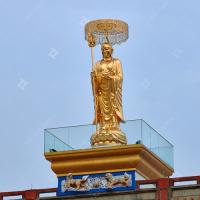 4.5M de altura Grande estátua de Buda Outdoor Large Customized folha de ouro acabamento