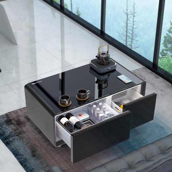 Customized Modern Metal Glass TV Console Cabinet Office Table with Wireless Charger