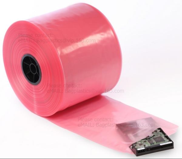 Poly tubing with customer printing and anti static tube film, gusset poly tubing on roll