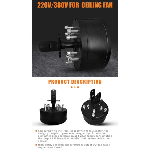 AL Material de la hoja 12ft 7.3m 750w Techo industrial gigante HVLS Ventiladores Motor para granjas