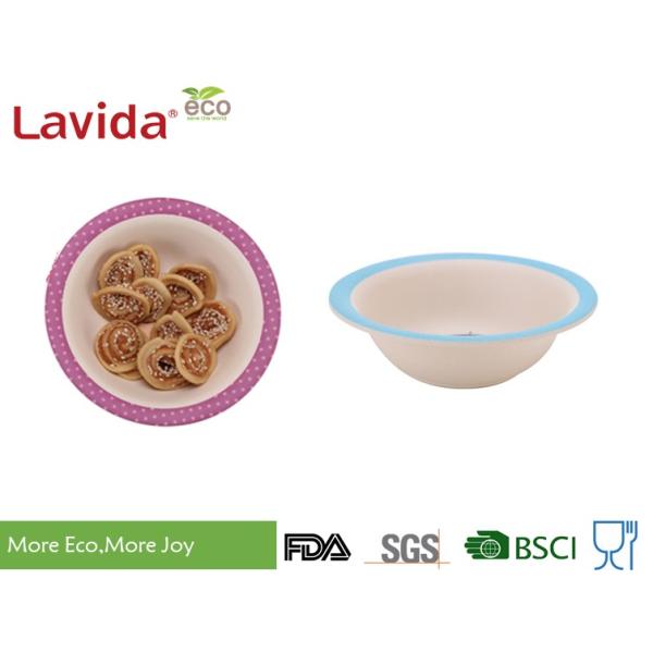 BPA Free School Bamboo Childrens Dinner Set , Round 5 Pieces Baby Bamboo Dinner Set