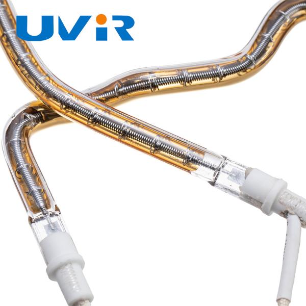 Lampe chauffante infrarouge halogène au quartz à revêtement or personnalisé 150-6000W