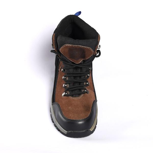 Men'S Frosted Cowhide Steel Toe Steel Sole Heavy Industrial Safety Shoes Anti Smash