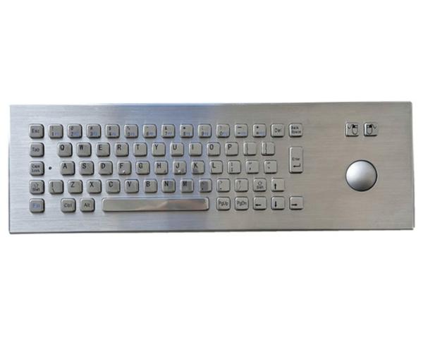 IP65 / IK07 Industrial Keyboard Stainless Steel Explosion Proof With 38mm Trackball