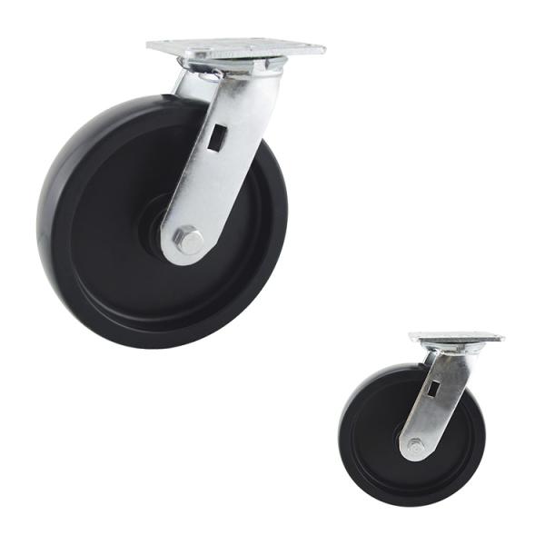 Черноты плиты диаметра колеса 200mm ODM WBD рицинусы большой пластиковые сверхмощные поворачивают на шарнирах