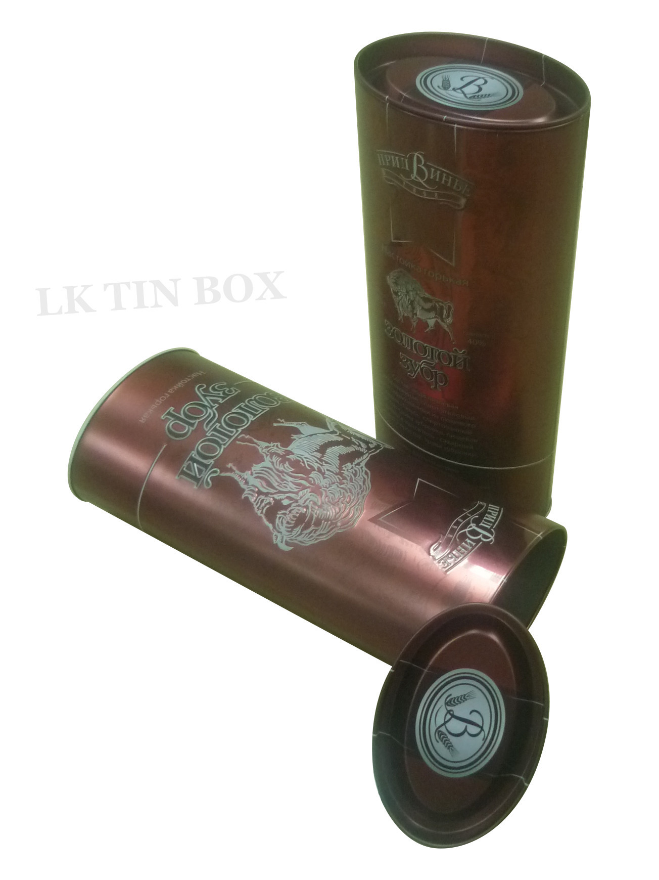 Metal Tinplate Printed Oval Tin Box For Vodka Wine Packaging