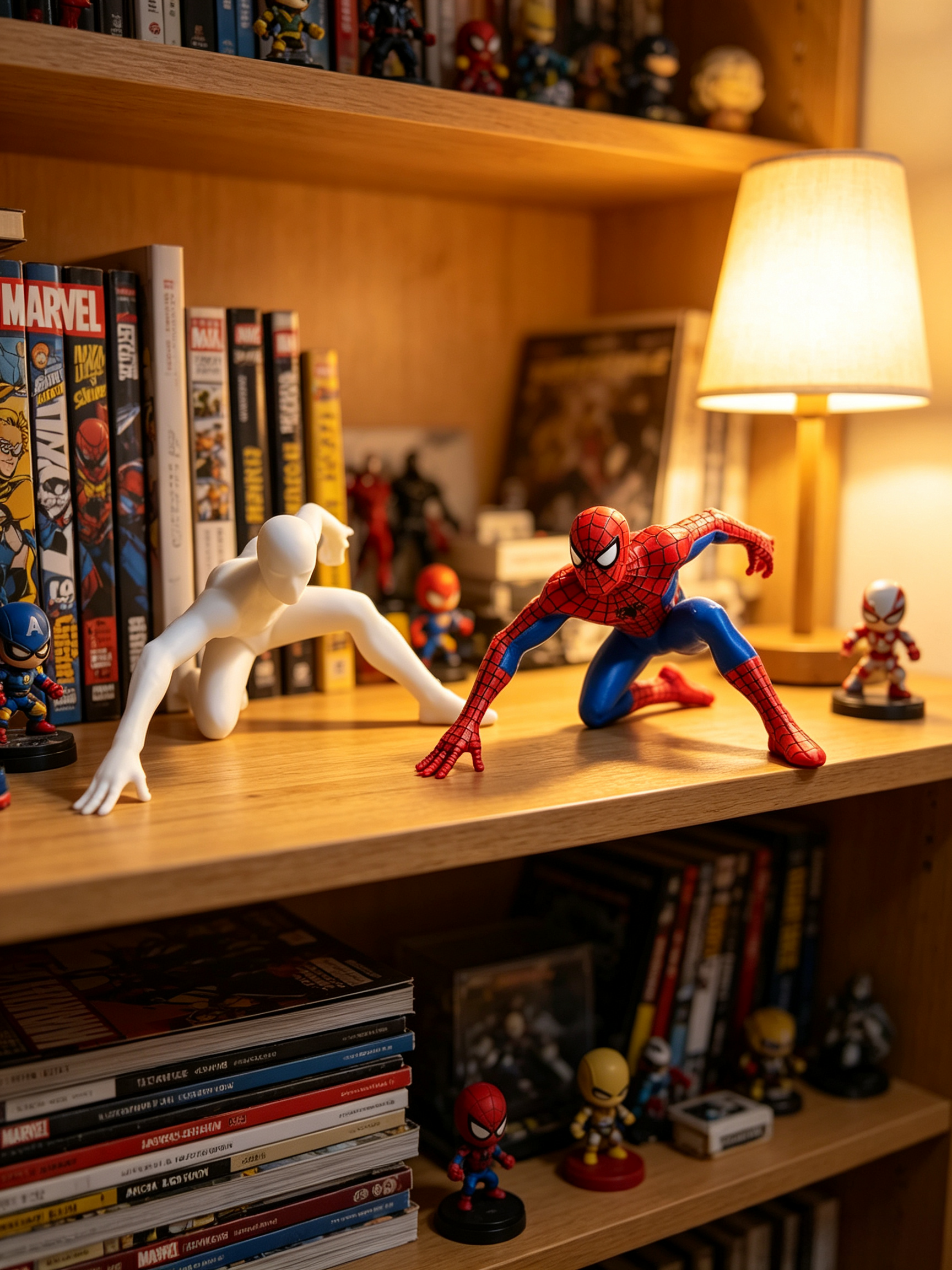 Classic 3D Printed Toys Sanding Painting Crouch Pose Mini Superhero Figurines