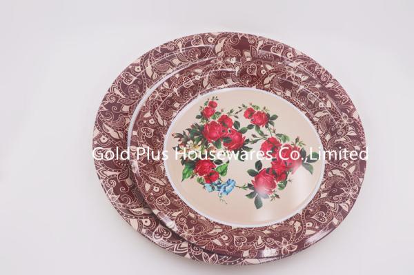 65cm Wholesale rose flower dinnerware plate set party supply big round bone dishes