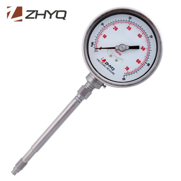 Rigid Stem Bourdon Tube Pressure Gauge For Rubber Plastic Machinery