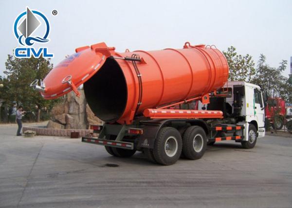 New Self Dumping Sanitation Garbage Truck / Sewage Suction Truck 6x4 336hp For City Cleaning LHD Or RHD