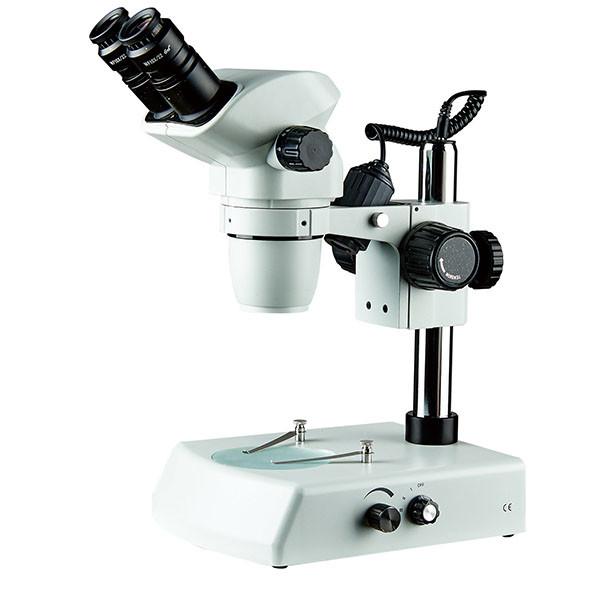 stereo zoom microscope binocular pole stand dual light top and bottom light  stage plate clip