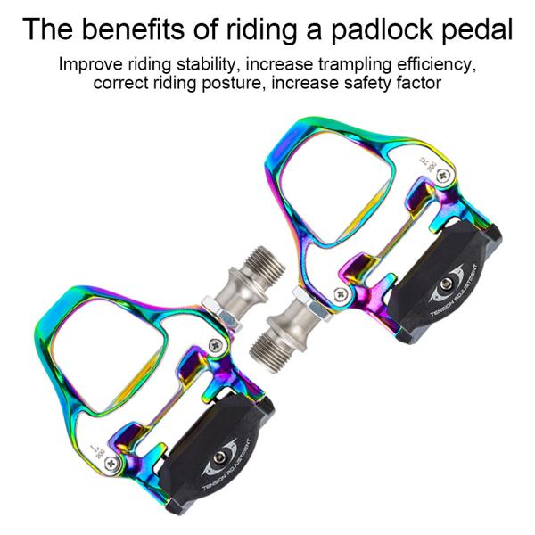 Pedales coloridos de la cerradura de los pedales SPD de la bici del camino de los pedales de KOOTU Clipless