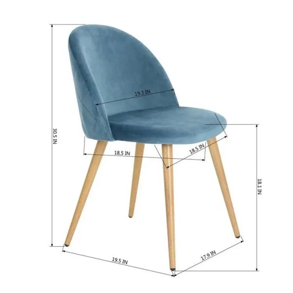 Customizable Wooden Legs Velvet Fabric Restaurant Chairs for Dining Room Furniture