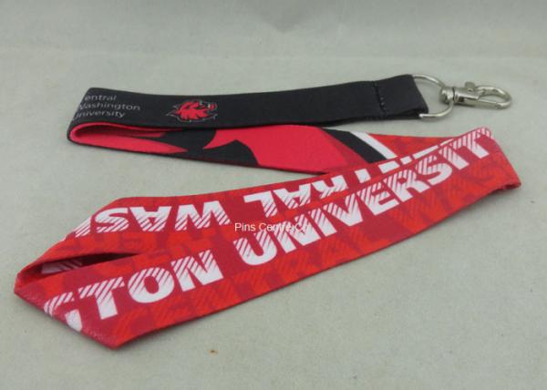 Celebration Promotional Lanyards Printing Stain Material Neck Ribbon With Twist Hook