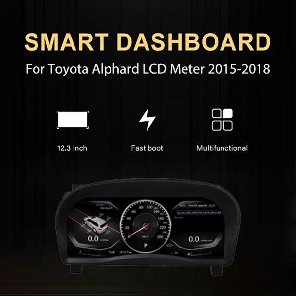 VIKNAV Toyota Alphard 2015-2018 Electronic Gauge Cluster LCD Speedometer Instrument