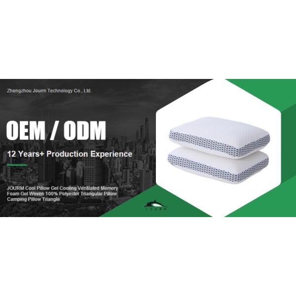 Ventilated Gel Cooling Memory Foam Triangular Camping Pillow with Polyester Cover
