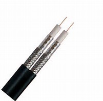 Dual RG6 CATV Coaxial Cable 18 AWG CCS Conductor 60% AL Braiding for Satellite TV
