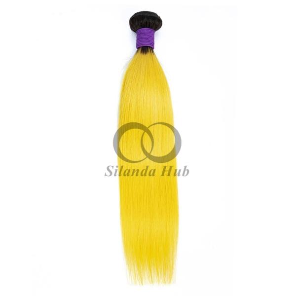 #T1B/Yellow Straight Remy Human Hair Bundles Sew In Weave Bundles Brazilian Bundle Deals