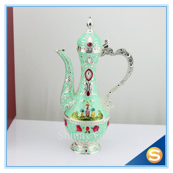 Shinny Gifts GuangDong Factory Russian Style Wine Set Enamel Handmade Home Decorative Metal Trim Craft TXX