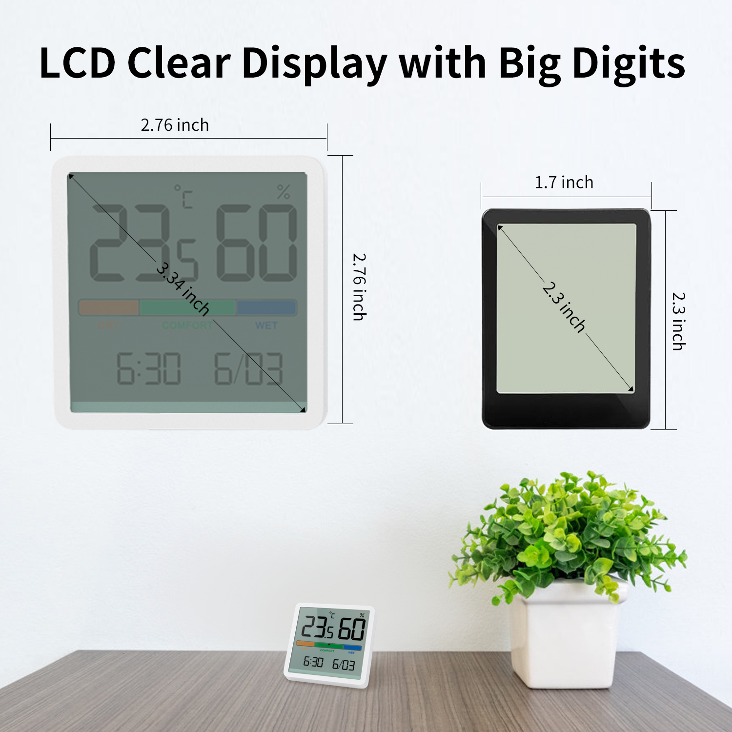 Влагомер пластикового мини касания метра влажности температуры LCD цифров чувствительный