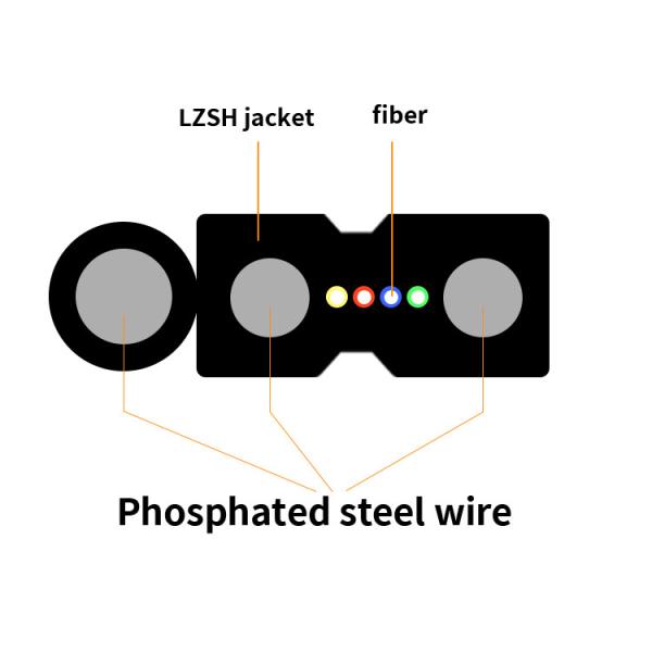 Outdoor 2/4/6/8 Core GJYXCH FTTH Fiber Drop Cable Made in Dongguan and Customizable