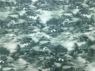 Men'S Coat / Bags Modern Leather , Windbreaker Custom Printed Leather Fabric Chinese Painting Style