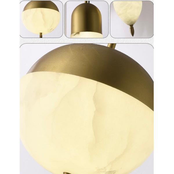 Luxury Nordic Marble Pendant Light Home Decoration Villa Living Room Spherical Chandelier Bedroom Coffee Shop Alabaster Lamp