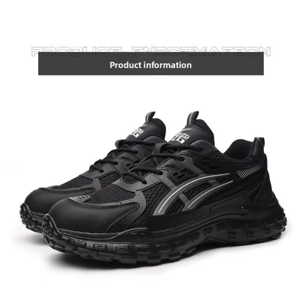 Zapatos de seguridad cómodos Transpirables PU Tejido Volador Zapatos de trabajo Puntera de acero Antigolpes Suela de EVA Entresuela de Kevlar Anti-pinchazos