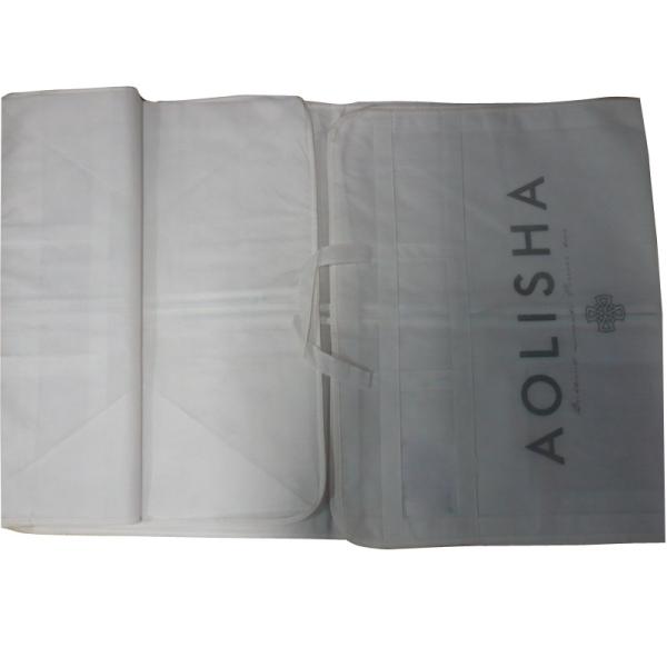Promotional Aolisha Unwoven Fabric White Zippered Garment Suit Bag For Dress Packaging