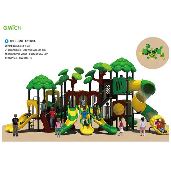 Design Outdoor Playground Equipment Children Colorful Plastic Slide Playground Set