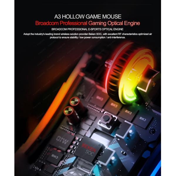 OEM Logo Rechargeable A3 Rgb Wireless Mouse with Silent Keys and Vertical Design