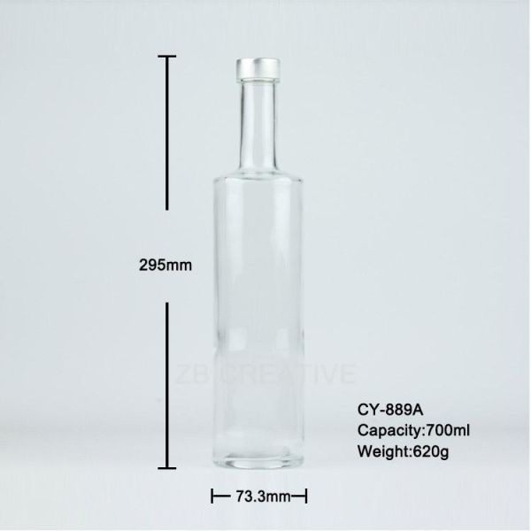 Screw Top Crystal Glass Alcohol Bottle For Brandy 620g 700ml  CY-889A
