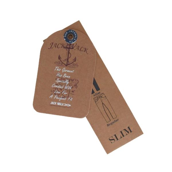 Papel de embalagem impresso feito sob encomenda Hang Tags de Brown para a roupa com logotipo gravado