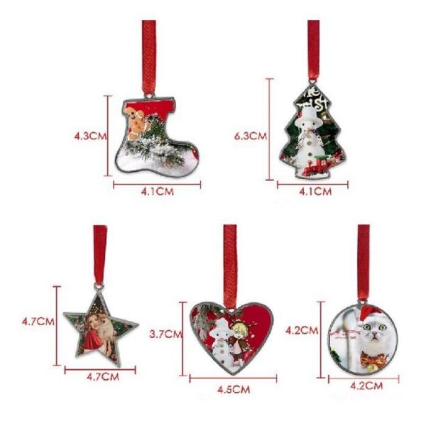 Blank Metal Sublimation Christmas Ornament Christmas Tree Hanging Decorations