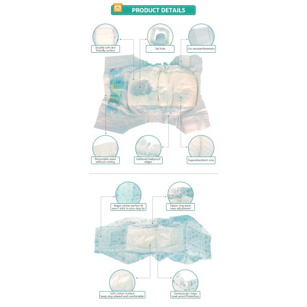 Пеленок для домашних животных одноразовый мужской оберток без утечки Мягкий пеленок для собак с преимуществом тканевой подкладки