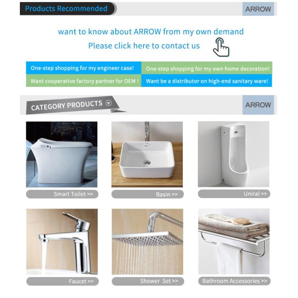 ARROW Smart Toilet with Buttocks Washing Self-cleaning Smooth Glazed Ceramic and Soft Closing Cover Seat