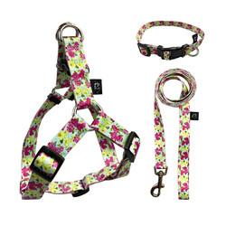 Flower Pattern Dog Harness Set Puppy Cat Sublimation Dog Lead Set