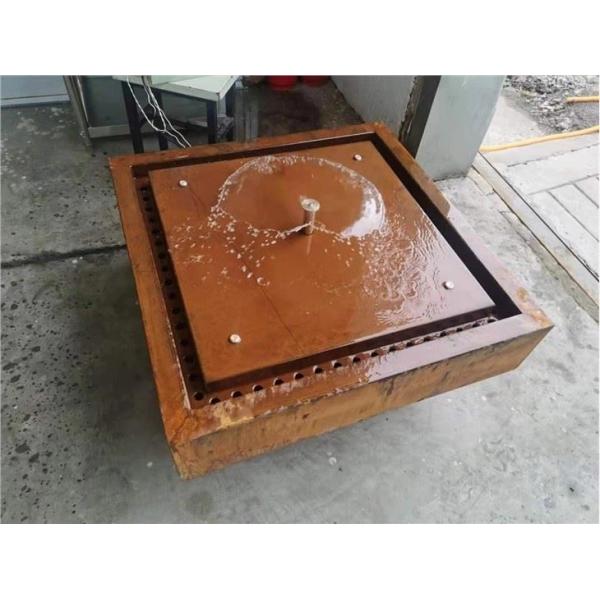 Decoration Outdoor Square Metal Wate Table Corten Steel Garden Water Fountain