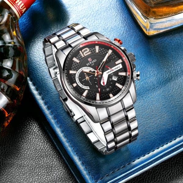 3 Amt Waterproof Mens Stainless Steel Watches Caseback Mineral Crystal Glass