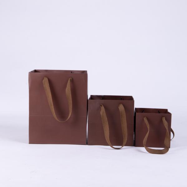 Square Brown Gift Packaging Paper Bag Biscuit Bread Tote Packaging Bag Shopping Handbag