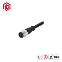 M12 moldou o homem angular adequado impermeável do conector de cabo/Jack plástico fêmea